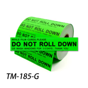 DO NOT ROLL DOWN sticker, Fluorescent color,low tack sticker